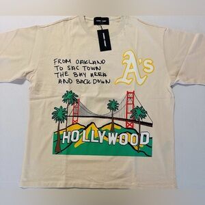 Homme + Femme Cali To Nyc Mens Tee / T-Shirt Beige Size Medium New w Tags